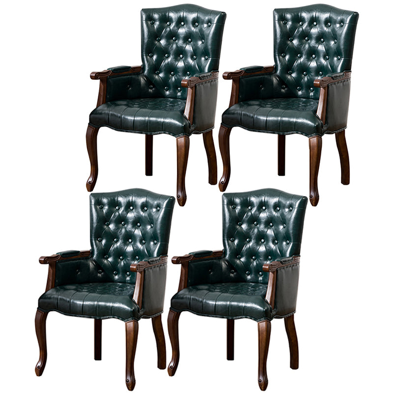 Wood French Country Dining Arm Chair with Color Cushion Parsons Chair for Home