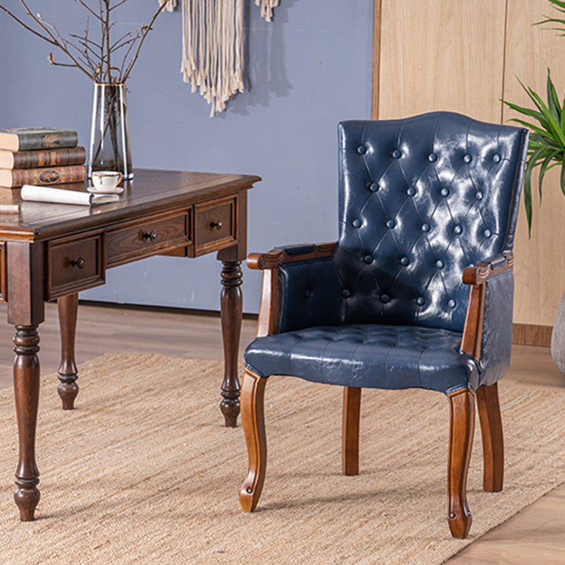 Wood French Country Dining Arm Chair with Color Cushion Parsons Chair for Home