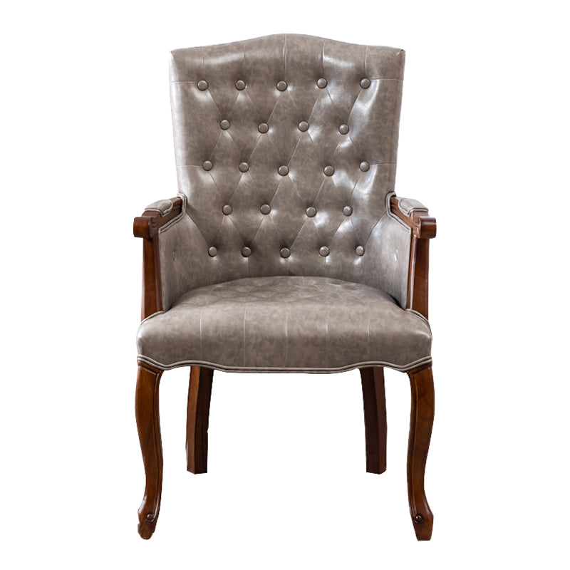 Wood French Country Dining Arm Chair with Color Cushion Parsons Chair for Home