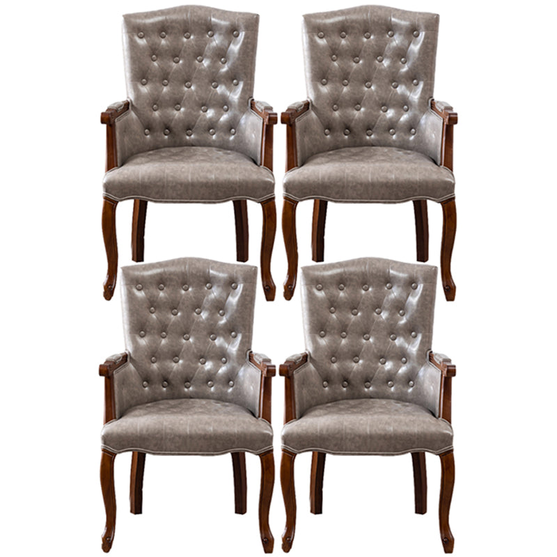 Wood French Country Dining Arm Chair with Color Cushion Parsons Chair for Home