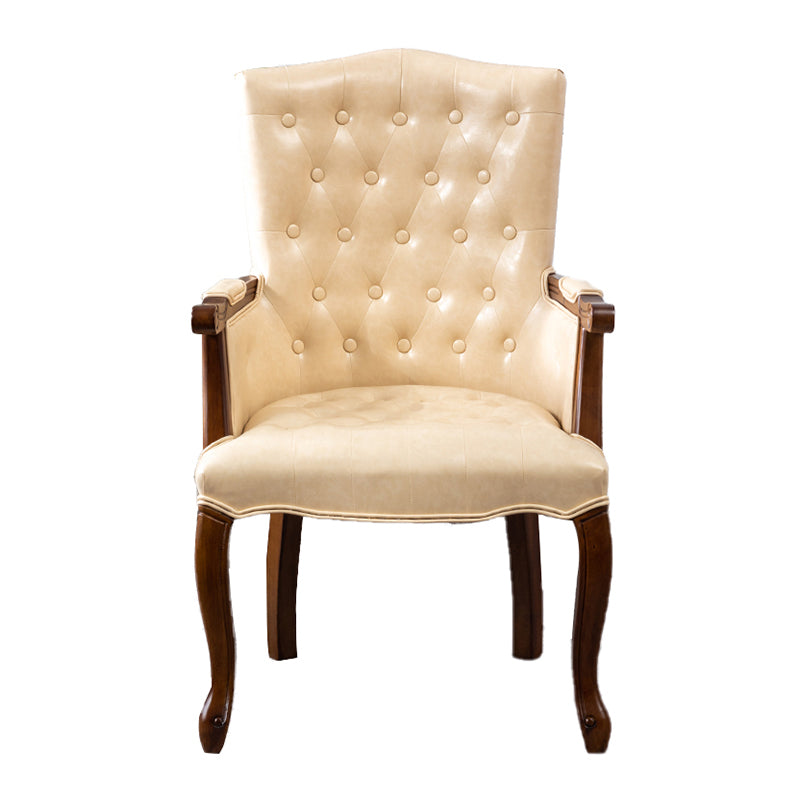 Wood French Country Dining Arm Chair with Color Cushion Parsons Chair for Home