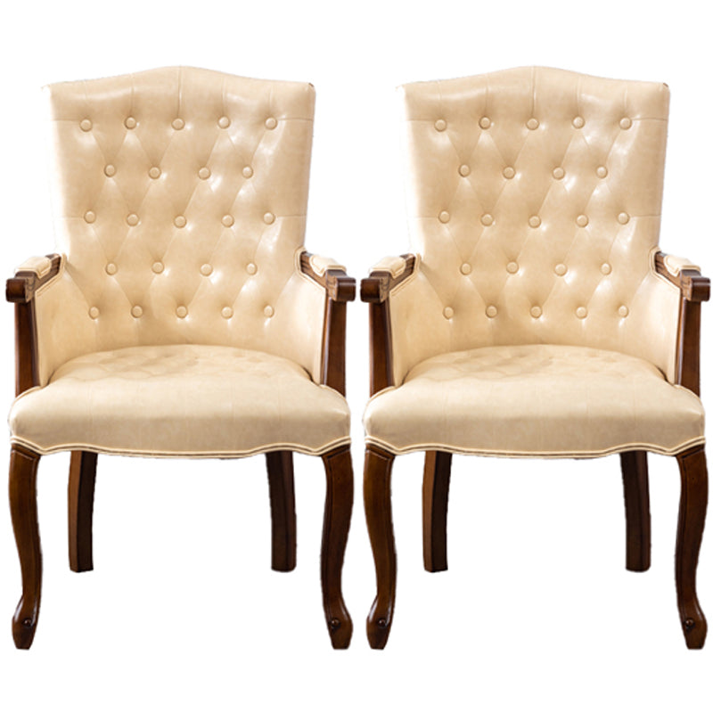 Wood French Country Dining Arm Chair with Color Cushion Parsons Chair for Home