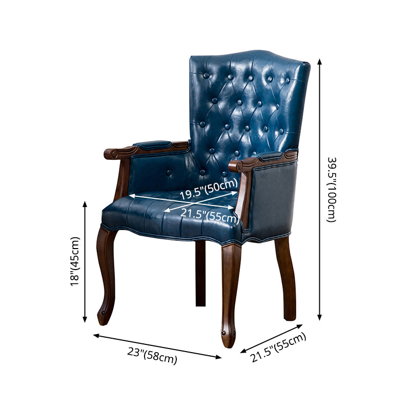 Wood French Country Dining Arm Chair with Color Cushion Parsons Chair for Home
