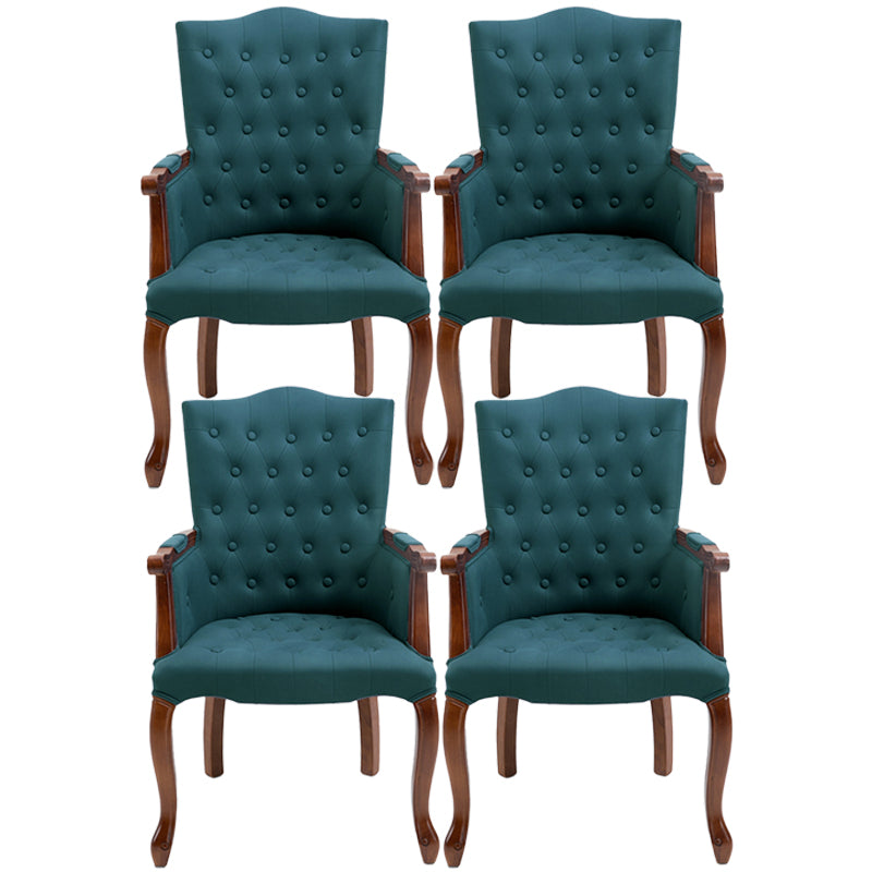 Wood French Country Dining Arm Chair with Color Cushion Parsons Chair for Home