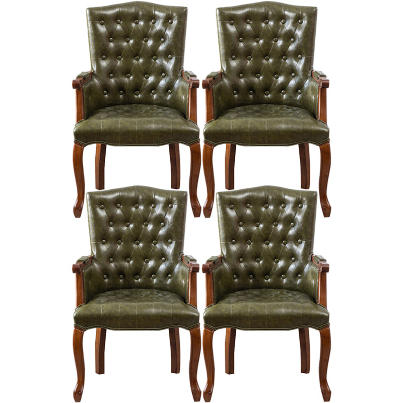 Wood French Country Dining Arm Chair with Color Cushion Parsons Chair for Home