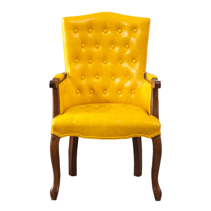 Wood French Country Dining Arm Chair with Color Cushion Parsons Chair for Home