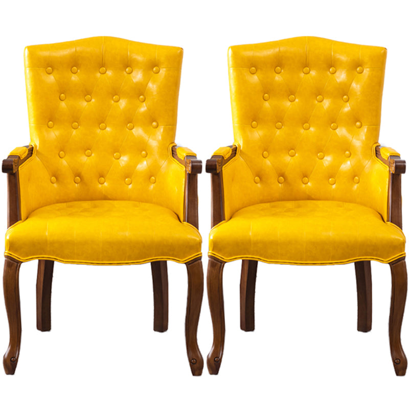 Wood French Country Dining Arm Chair with Color Cushion Parsons Chair for Home