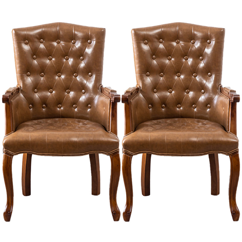 Wood French Country Dining Arm Chair with Color Cushion Parsons Chair for Home