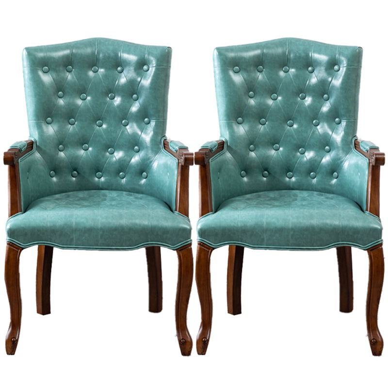 Wood French Country Dining Arm Chair with Color Cushion Parsons Chair for Home