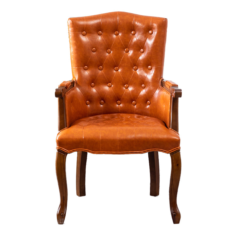 Wood French Country Dining Arm Chair with Color Cushion Parsons Chair for Home