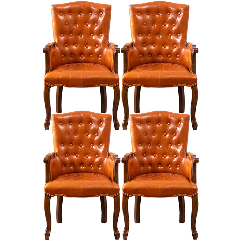 Wood French Country Dining Arm Chair with Color Cushion Parsons Chair for Home