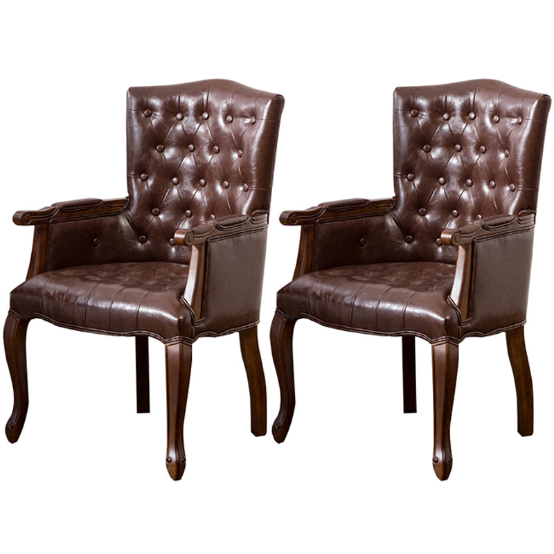Wood French Country Dining Arm Chair with Color Cushion Parsons Chair for Home