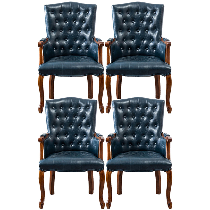 Wood French Country Dining Arm Chair with Color Cushion Parsons Chair for Home