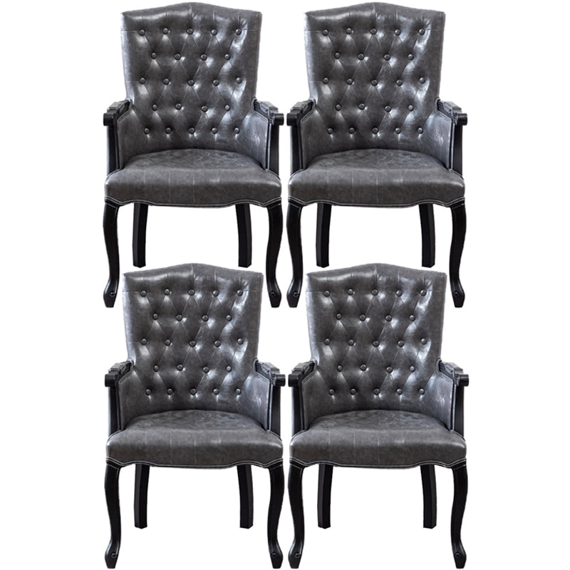Wood French Country Dining Arm Chair with Color Cushion Parsons Chair for Home