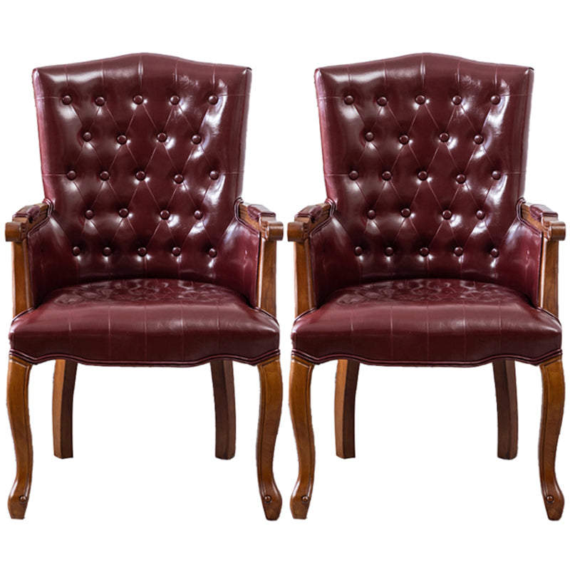 Wood French Country Dining Arm Chair with Color Cushion Parsons Chair for Home