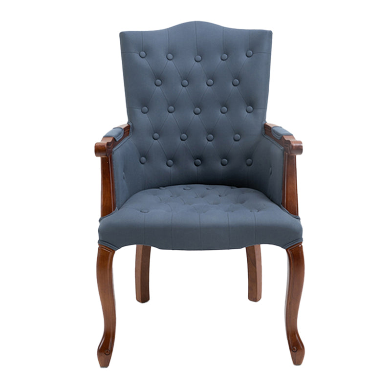 Wood French Country Dining Arm Chair with Color Cushion Parsons Chair for Home