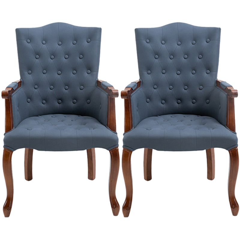 Wood French Country Dining Arm Chair with Color Cushion Parsons Chair for Home