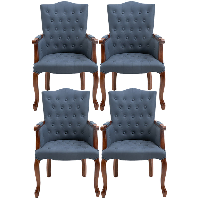 Wood French Country Dining Arm Chair with Color Cushion Parsons Chair for Home