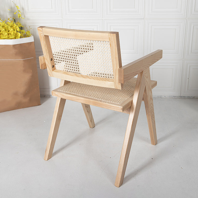 Modern Style Ash Wood Kitchen Dining Chairs Open Back Dining Side Chair