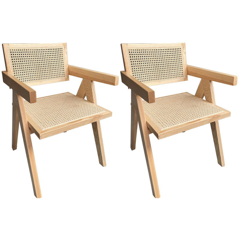 Modern Style Ash Wood Kitchen Dining Chairs Open Back Dining Side Chair