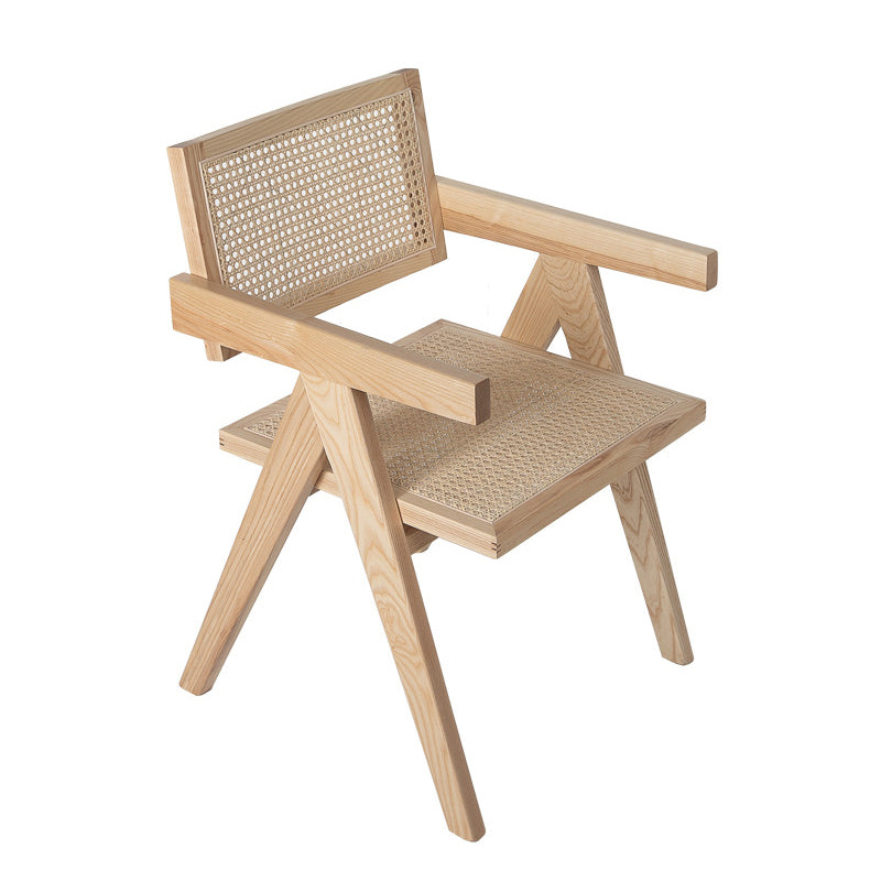 Modern Style Ash Wood Kitchen Dining Chairs Open Back Dining Side Chair