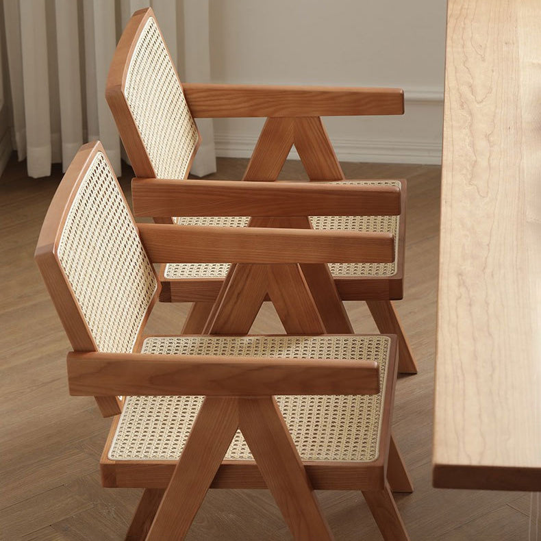Modern Style Ash Wood Kitchen Dining Chairs Open Back Dining Side Chair