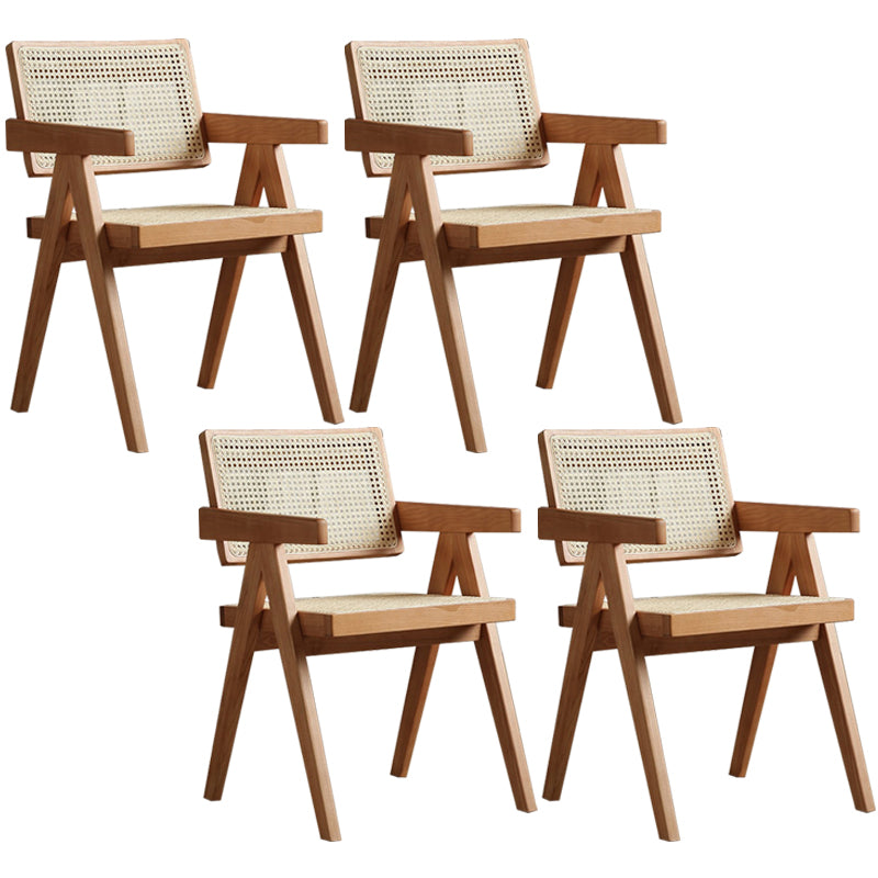 Modern Style Ash Wood Kitchen Dining Chairs Open Back Dining Side Chair