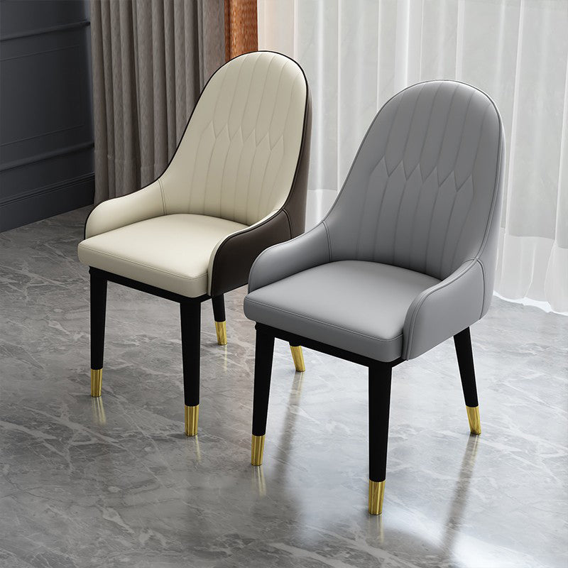 Leather Modern Dining Arm Chair with Color Cushion Parsons Chair for Home