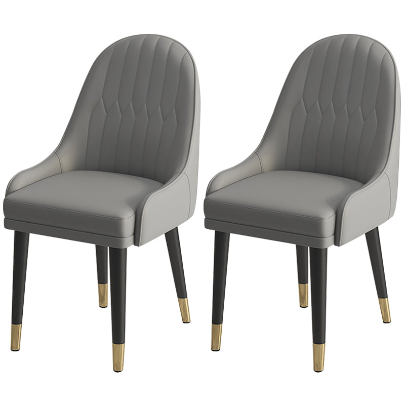 Leather Modern Dining Arm Chair with Color Cushion Parsons Chair for Home