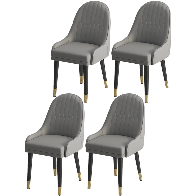 Leather Modern Dining Arm Chair with Color Cushion Parsons Chair for Home