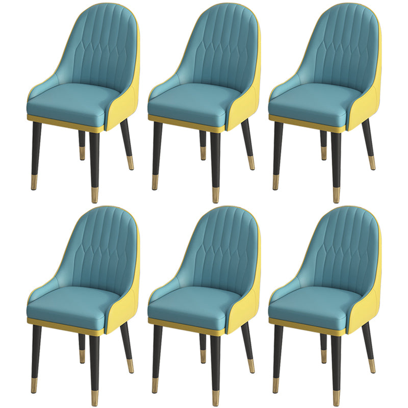 Leather Modern Dining Arm Chair with Color Cushion Parsons Chair for Home