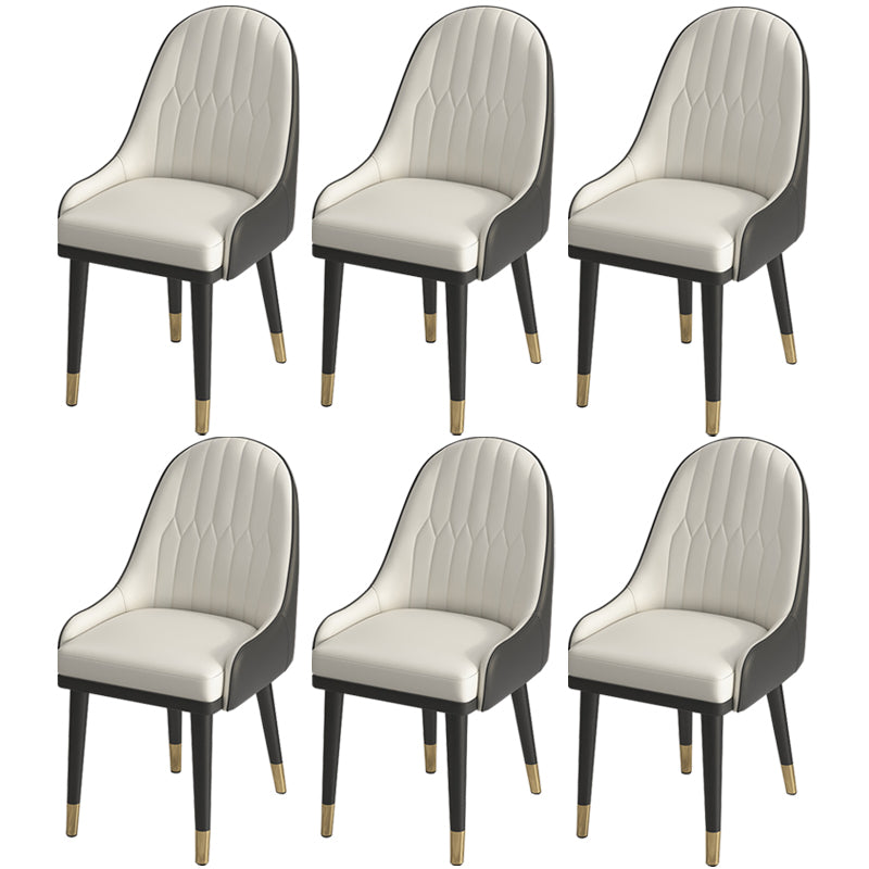 Leather Modern Dining Arm Chair with Color Cushion Parsons Chair for Home