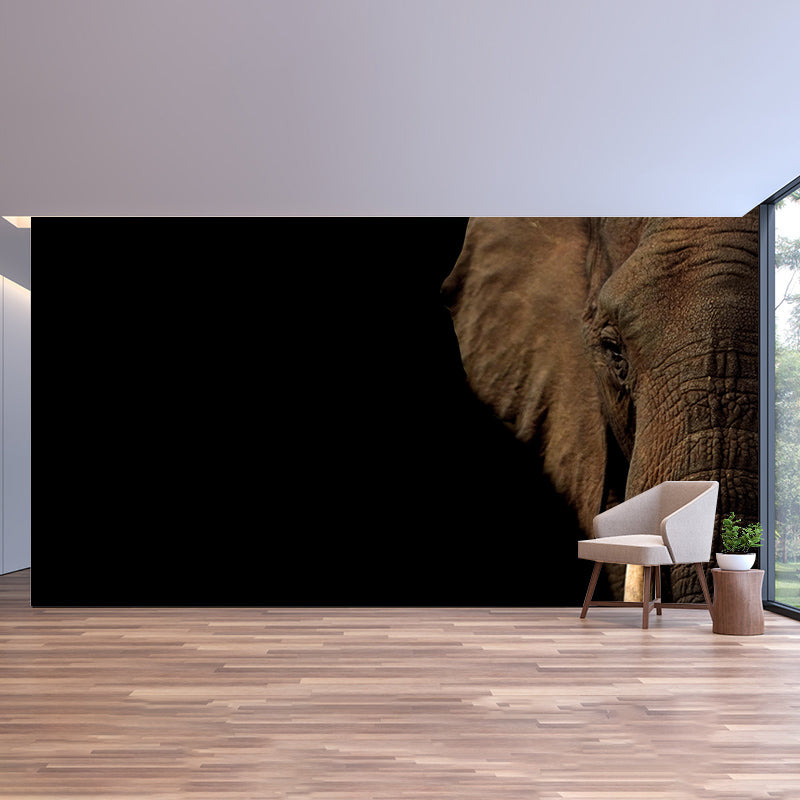 Contemporary Elephant Portrait Mural Stain Resistant Wall Art for Living Room