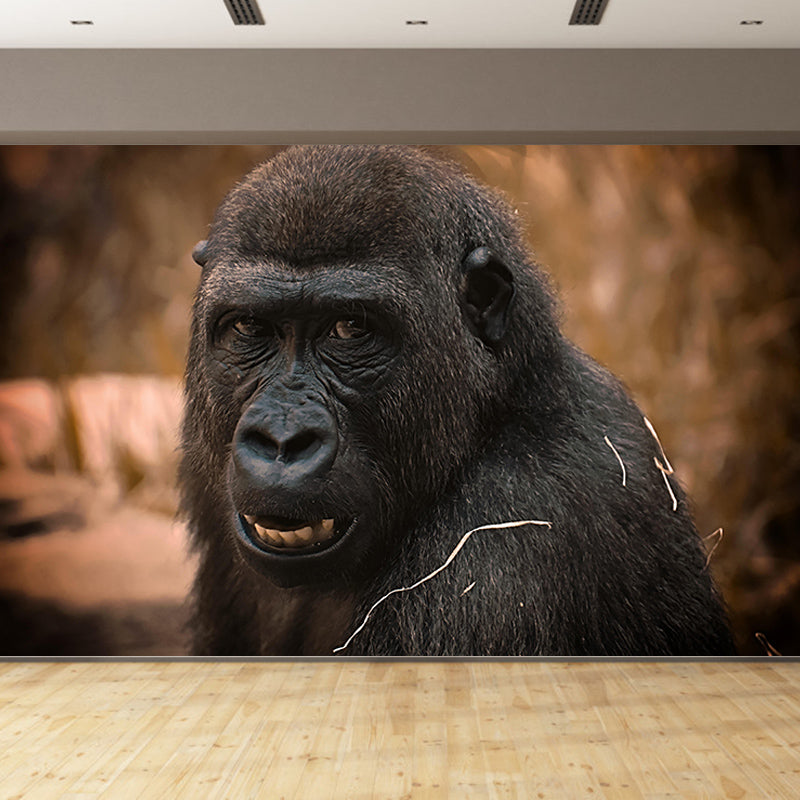 Customized Gorilla Mural Stain Resistant Soft Color Wall Art for Bedroom