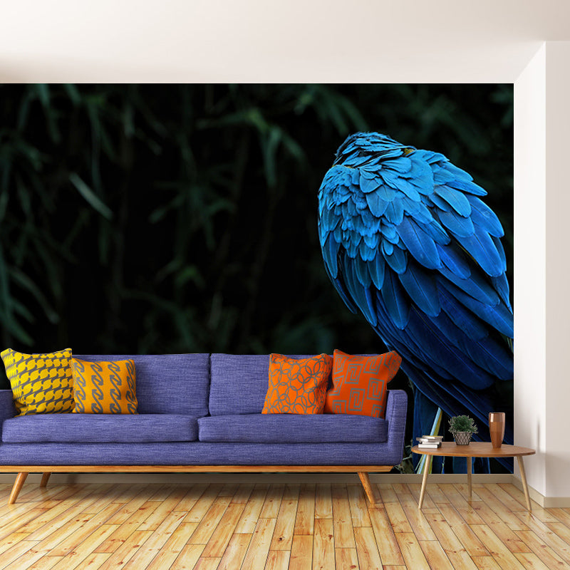 Contemporary Macaw Mural Soft Color Stain Resistant Wall Art for Living Room