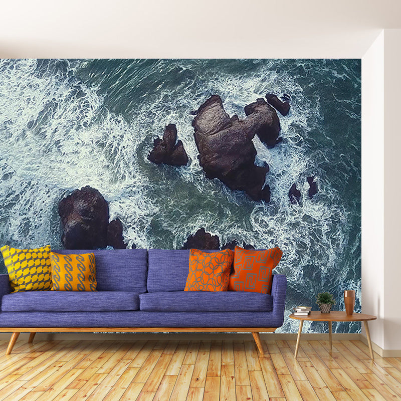 Oversized Sea Mural Wallpaper Photography Horizontal Wall Decor for Home Decoration