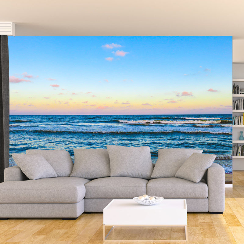 Oversized Sea Mural Wallpaper Modern Style Photography Wall Decor for Home