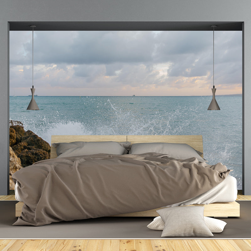 Oversized Sea Mural Wallpaper Photography Horizontal Wall Decor for Home