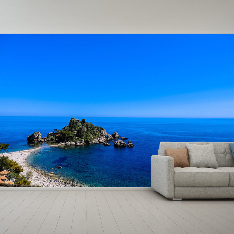 Customized Endless Sea Mural Stain Resistant Soft Color Wall Art for Bathroom