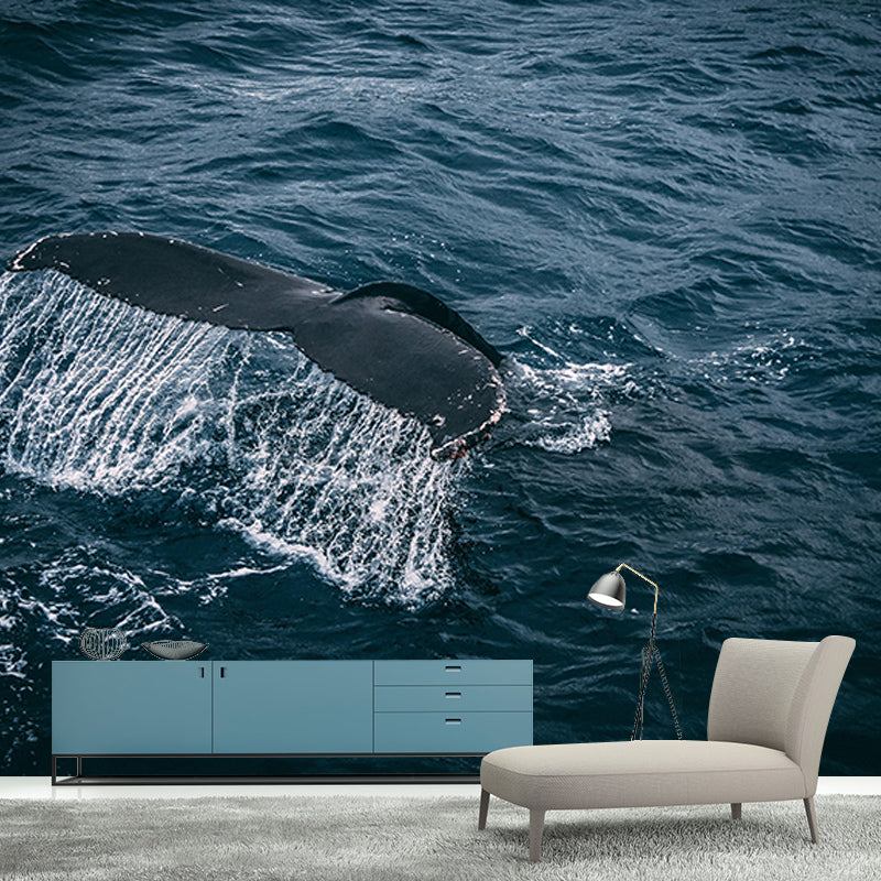 Contemporary Sea Mural Soft Color Stain Resistant Wall Art for Living Room