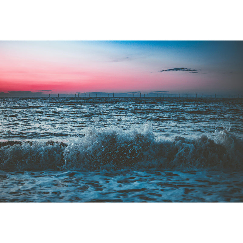 Contemporary Sea Mural Soft Color Stain Resistant Wall Art for Living Room