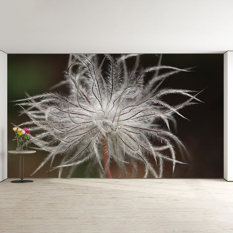 Pulsatilla Flower Wall Decor Mural Moisture Resistant Living Room Wall Covering