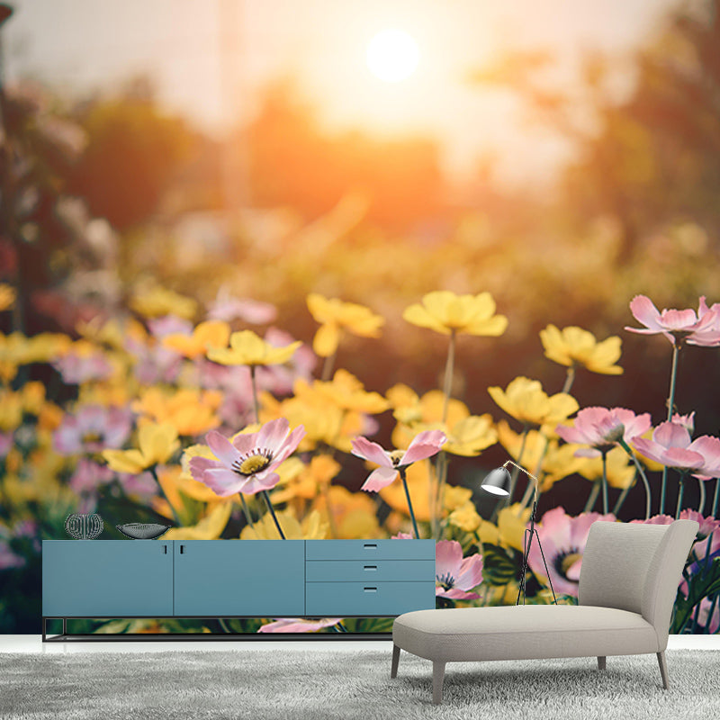 Flower Wall Decor Mural Moisture Resistant Living Room Bedroom Wall Covering