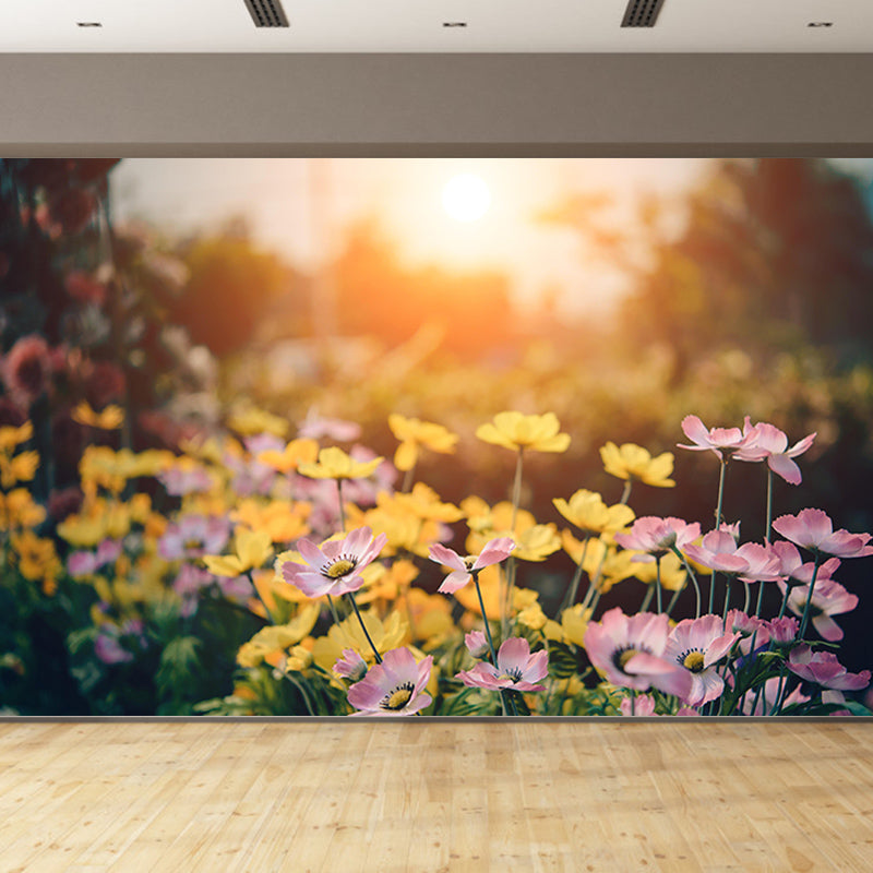 Flower Wall Decor Mural Moisture Resistant Living Room Bedroom Wall Covering