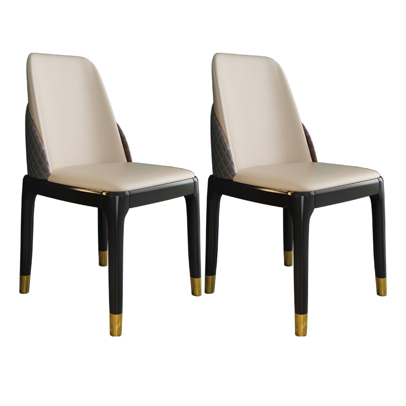 Chaises de style nordique Polyuréthane Parsons Chaise de salle à manger avec des jambes en bois pour la cuisine