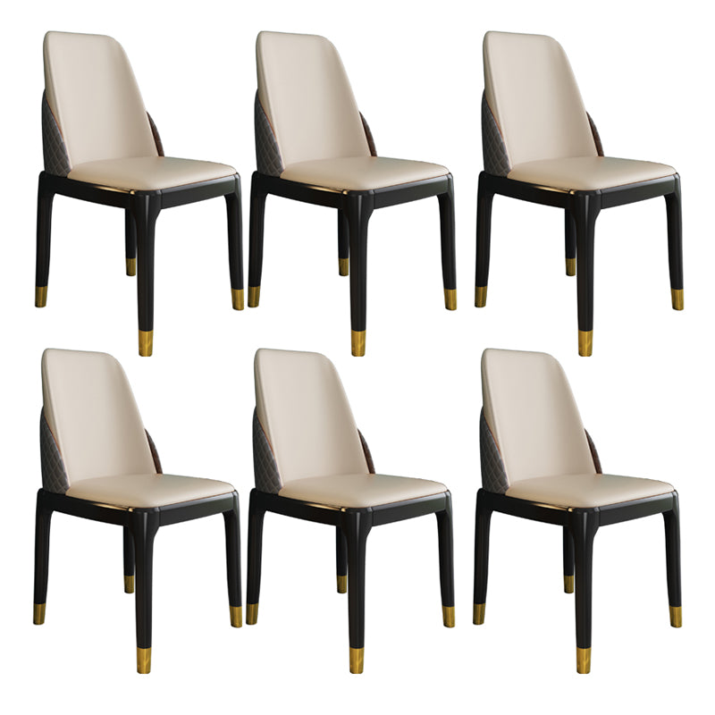Chaises de style nordique Polyuréthane Parsons Chaise de salle à manger avec des jambes en bois pour la cuisine