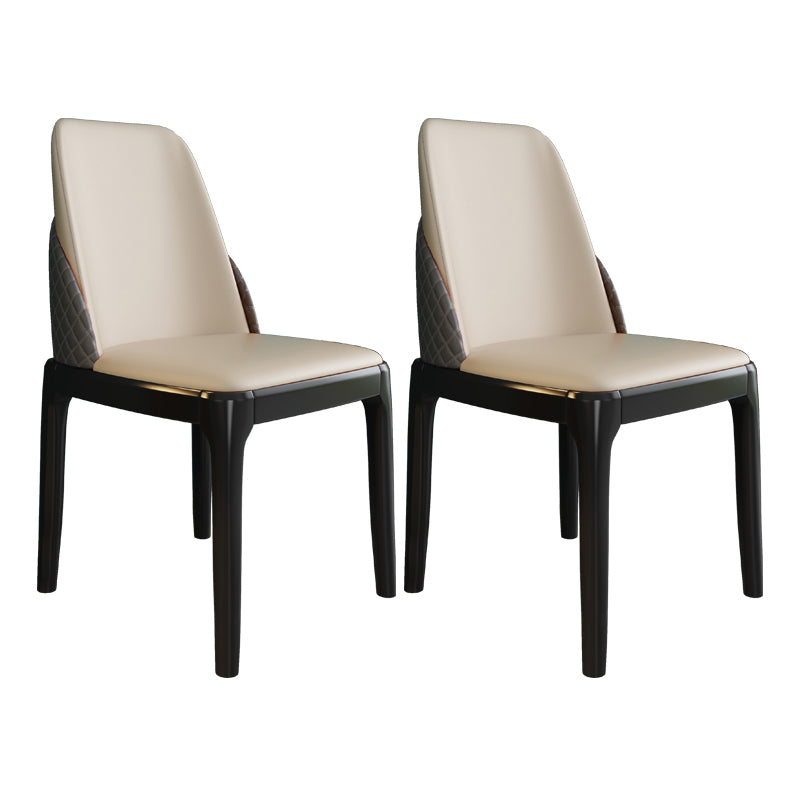 Chaises de style nordique Polyuréthane Parsons Chaise de salle à manger avec des jambes en bois pour la cuisine
