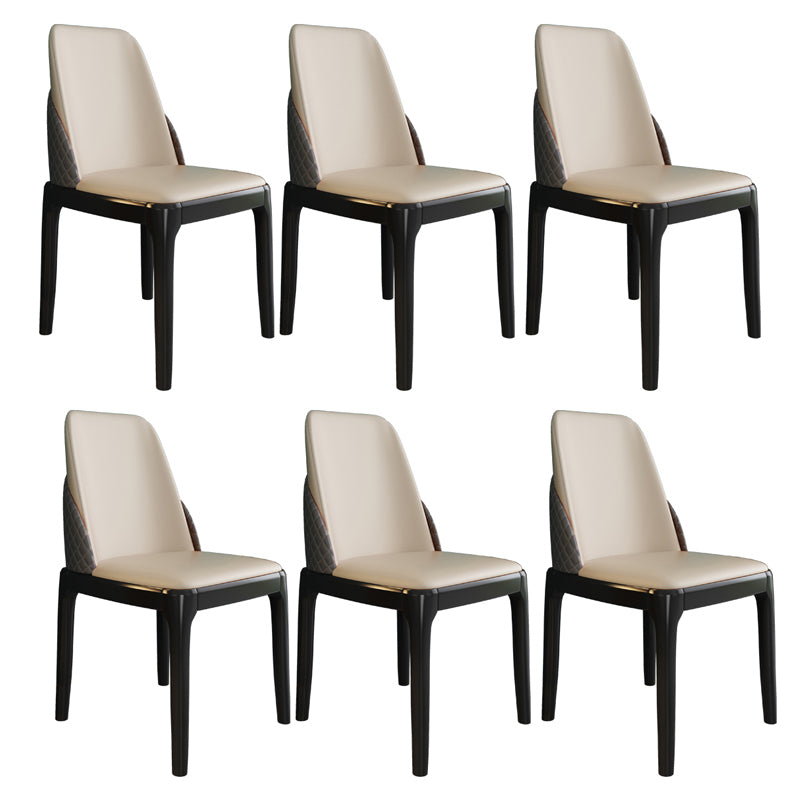 Chaises de style nordique Polyuréthane Parsons Chaise de salle à manger avec des jambes en bois pour la cuisine