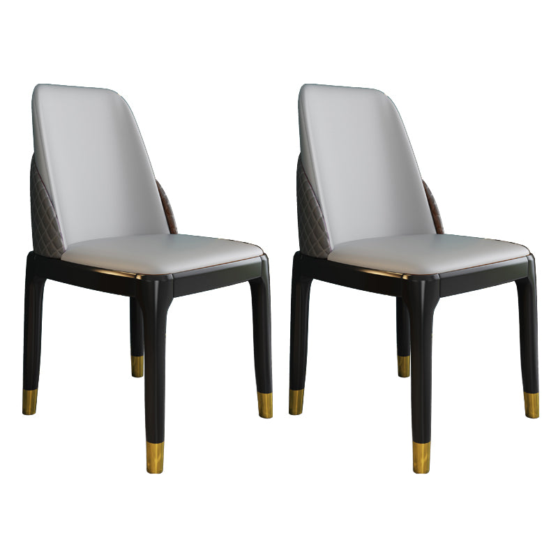 Chaises de style nordique Polyuréthane Parsons Chaise de salle à manger avec des jambes en bois pour la cuisine