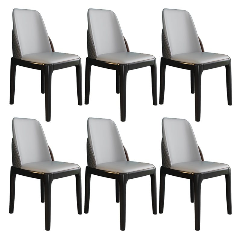 Chaises de style nordique Polyuréthane Parsons Chaise de salle à manger avec des jambes en bois pour la cuisine